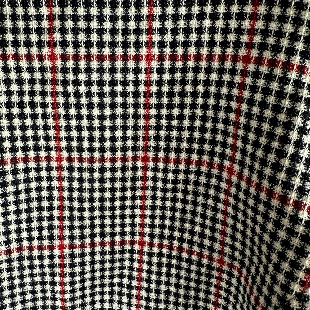 Brooks Brothers Sheath Dress Women 8 Black‎ Red Wool Houndstooth Moon British - Picture 4 of 14